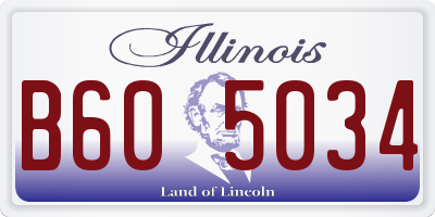 IL license plate B605034