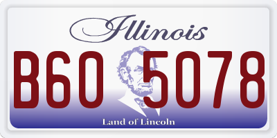 IL license plate B605078