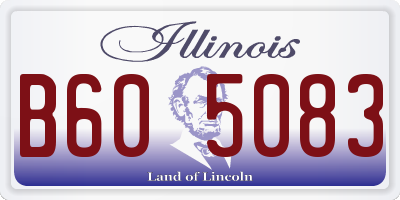 IL license plate B605083