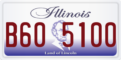 IL license plate B605100
