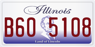 IL license plate B605108