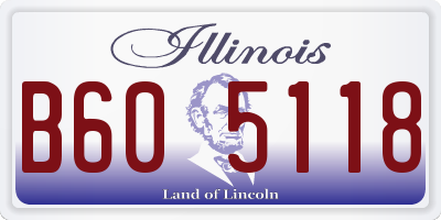 IL license plate B605118