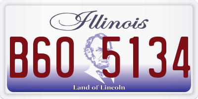 IL license plate B605134