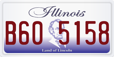IL license plate B605158