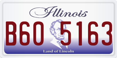 IL license plate B605163