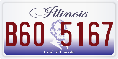 IL license plate B605167