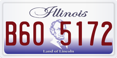 IL license plate B605172
