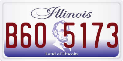 IL license plate B605173