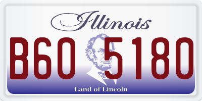IL license plate B605180