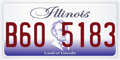 IL license plate B605183