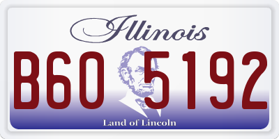 IL license plate B605192