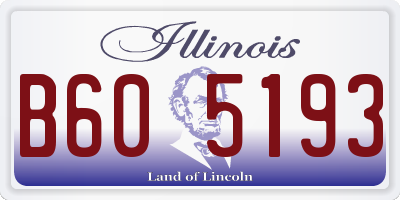 IL license plate B605193