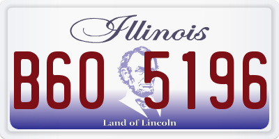 IL license plate B605196