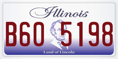 IL license plate B605198
