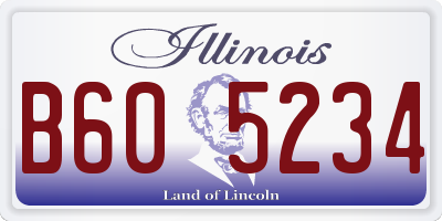 IL license plate B605234