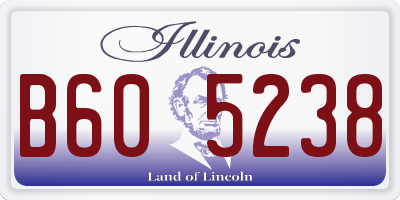 IL license plate B605238