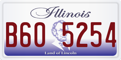 IL license plate B605254