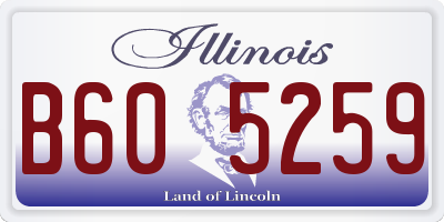 IL license plate B605259