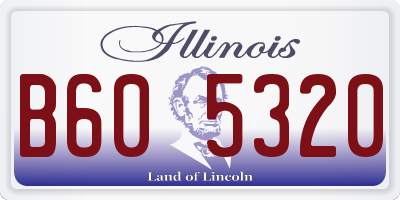 IL license plate B605320