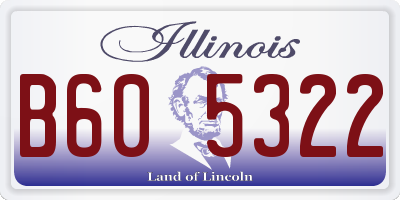 IL license plate B605322
