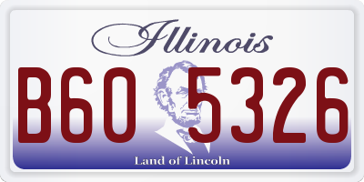 IL license plate B605326
