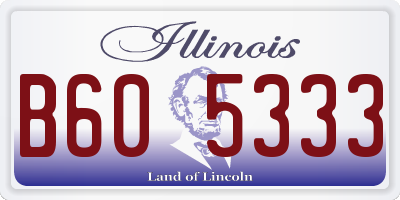 IL license plate B605333