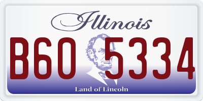 IL license plate B605334