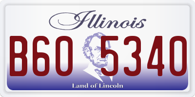 IL license plate B605340