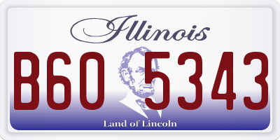 IL license plate B605343