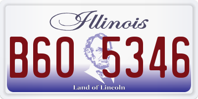 IL license plate B605346