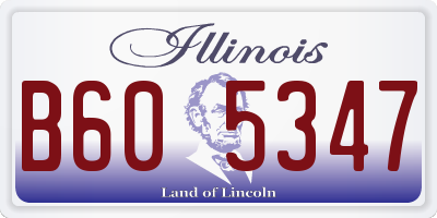 IL license plate B605347