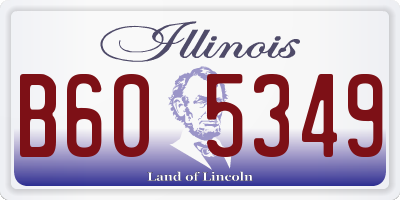 IL license plate B605349