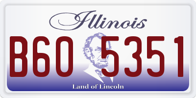 IL license plate B605351