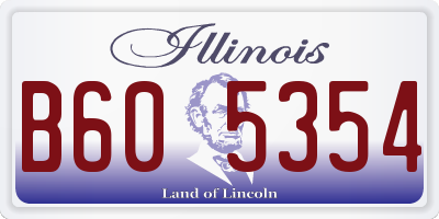 IL license plate B605354