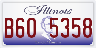 IL license plate B605358