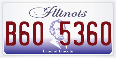 IL license plate B605360