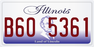 IL license plate B605361