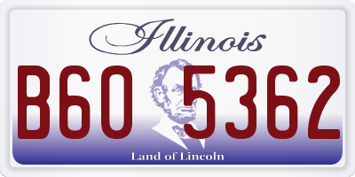 IL license plate B605362