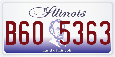 IL license plate B605363