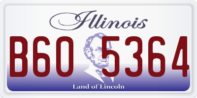 IL license plate B605364
