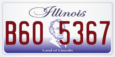 IL license plate B605367