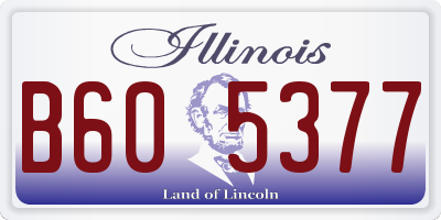 IL license plate B605377