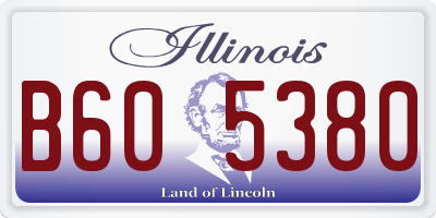 IL license plate B605380