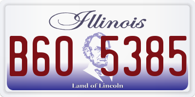 IL license plate B605385