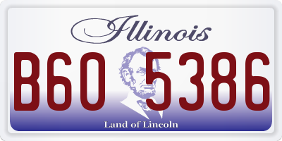 IL license plate B605386
