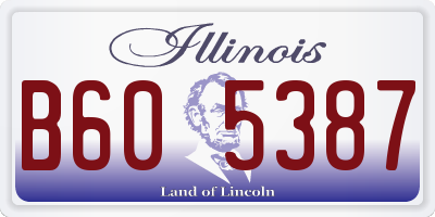 IL license plate B605387