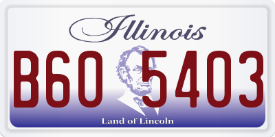 IL license plate B605403
