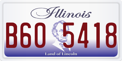 IL license plate B605418