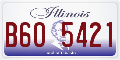 IL license plate B605421