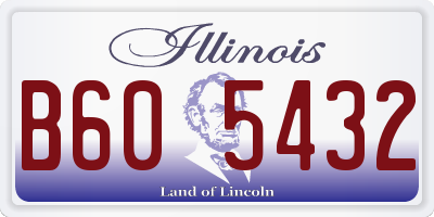 IL license plate B605432